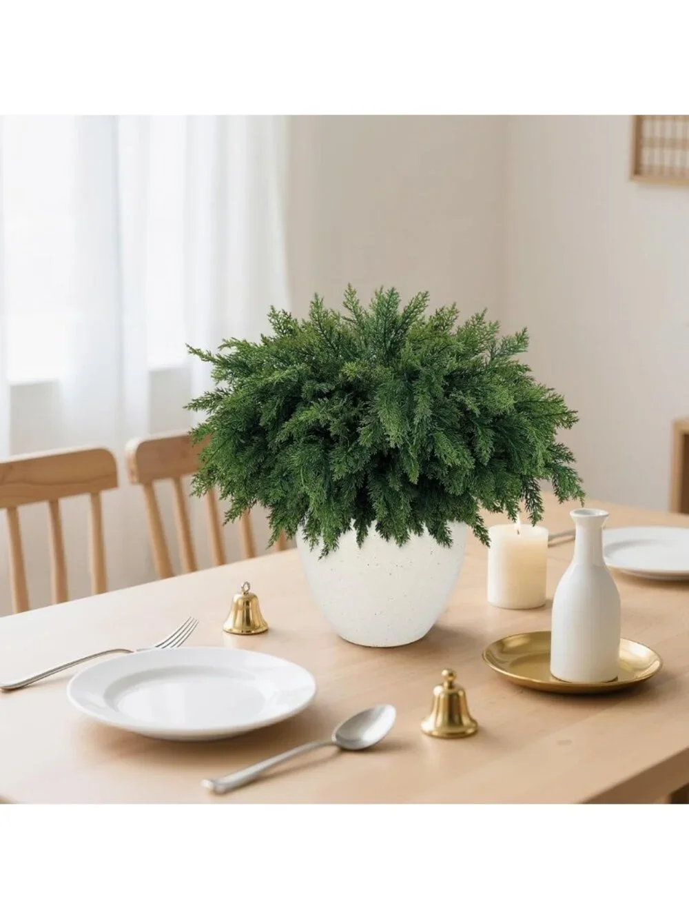18 Inch Realistic Cedar Branches - 12 Pcs Faux Greenery for DIY Crafts & Holiday